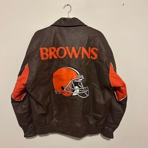 Vintage Brown's Carl Banks GIII Leather Jacket